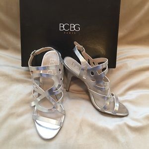 BCBG Silver Faythe Sandal 8M